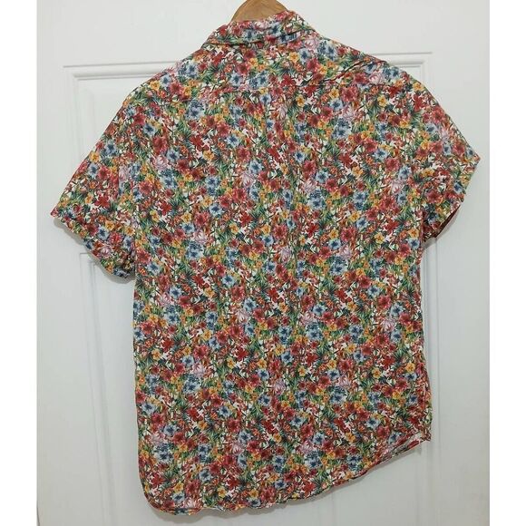 J crew mens medium ALBIATE 100% ITALIAN linen casual shortsleeve shirt green - Picture 4 of 8